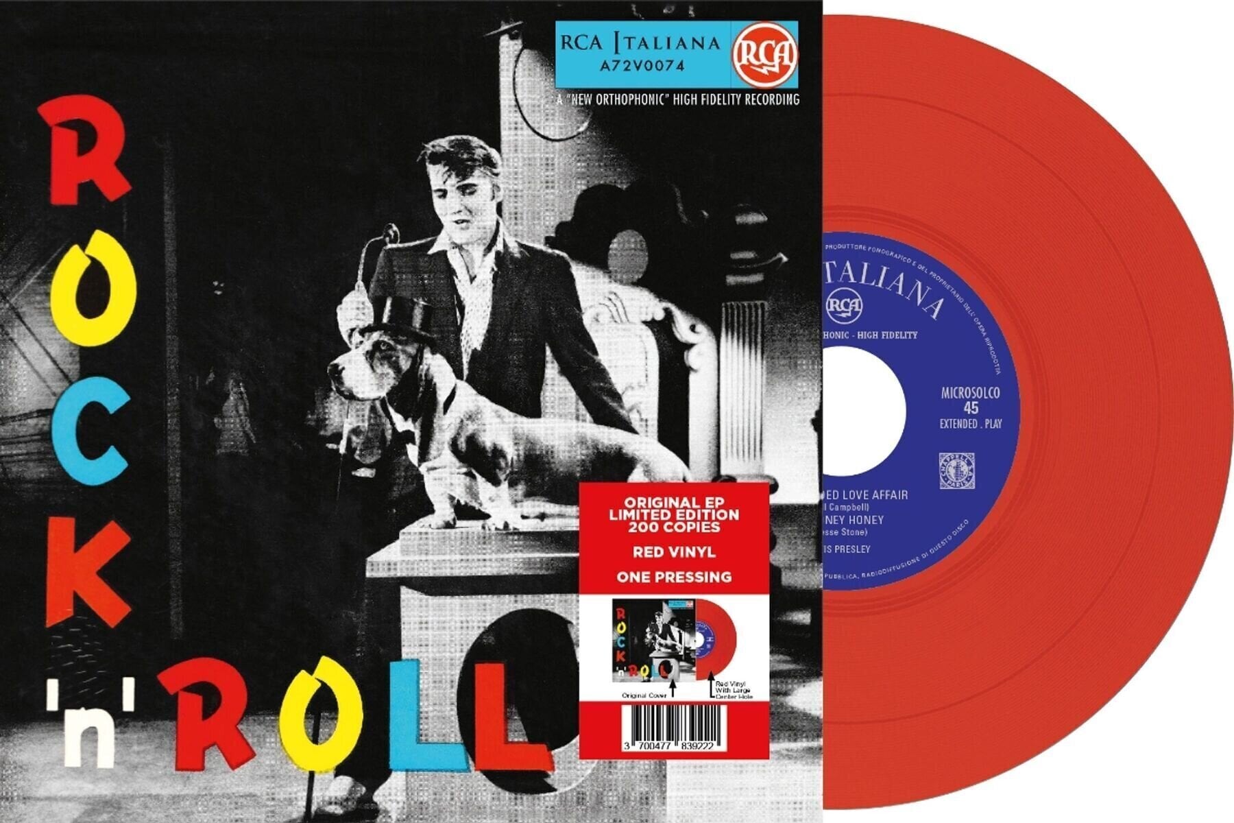 Disco in vinile Elvis Presley - EP Étranger N°18 - Rock 'N' Roll (Italy) (Limited Edition) (Red Coloured) (LP)