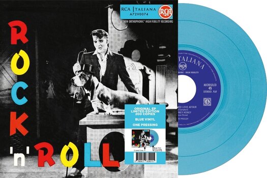 Vinylskiva Elvis Presley - EP Étranger N°18 - Rock 'N' Roll (Italy) (Limited Edition) (Blue Coloured) (LP) - 1