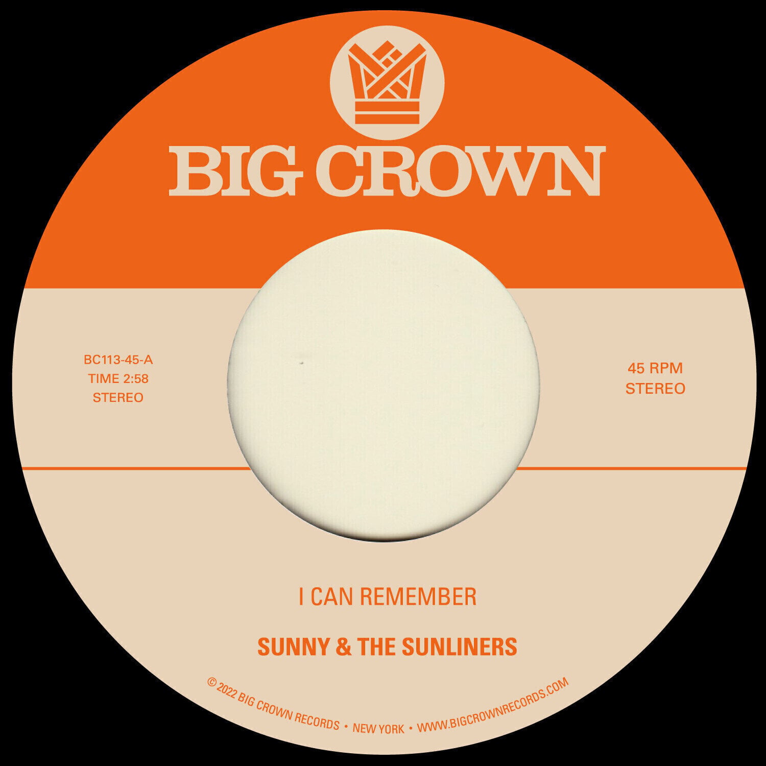Vinylplade Sunny & The Sunliners - I Can Remember (7")