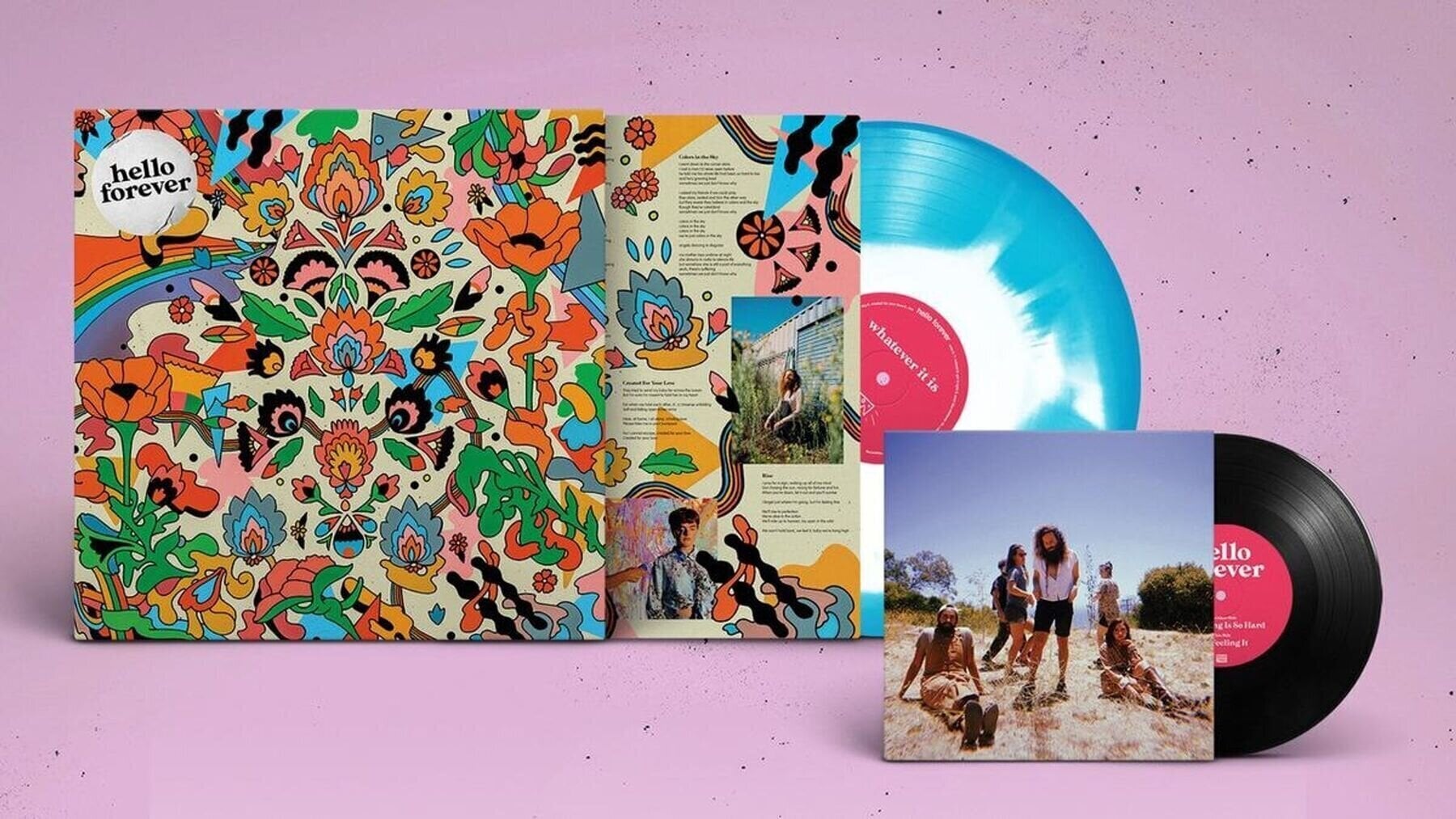 LP Hello Forever - Whatever It Is (Limited Edition) (Pacific Blue and White Ink Spot Coloured) (LP + 7")