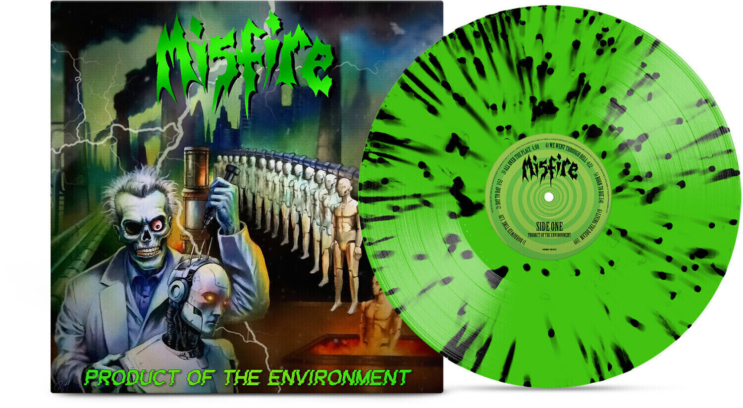 Vinyl Record Misfire - Product Of The Environment (Limited Edition) (Neon Green W/Black Splatter Coloured) (LP)