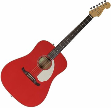Dreadnought elektro-akoestische gitaar Fender Pro Custom Kingman C Fiesta Red - 1