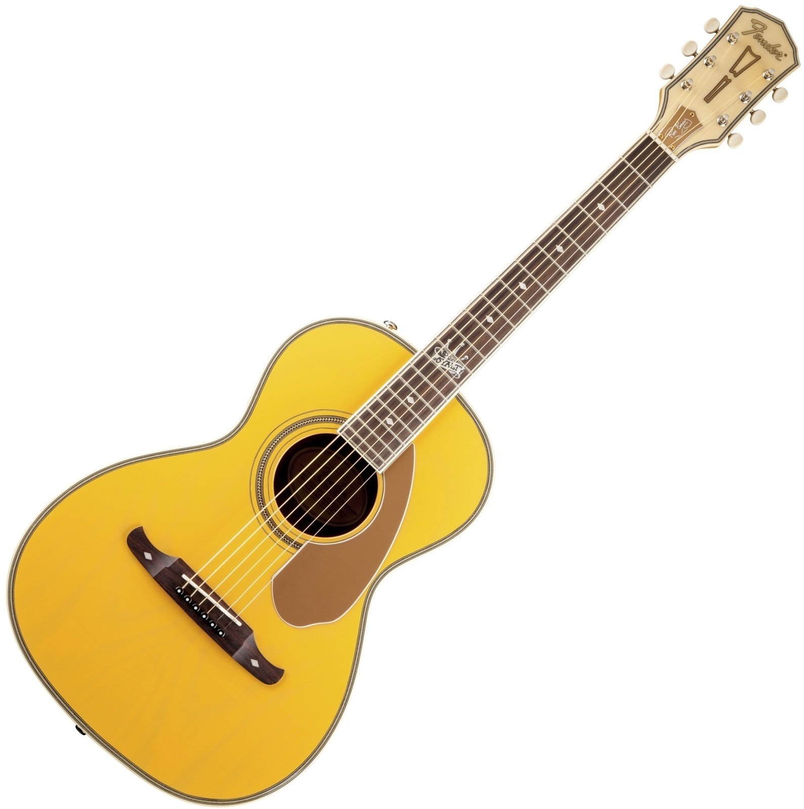 Signature Acoustic Guitar Fender Ron Emory Loyalty Parlor Ash Butterscotch