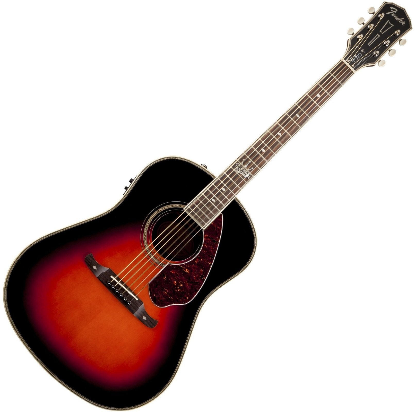 Signature Acoustic-electric Guitar Fender Ron Emory ''Loyalty'' Slope Shoulder Vintage Sunburst