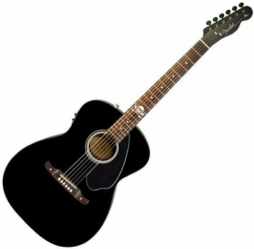 Guitarra eletroacústica de assinatura Fender Avril Lavigne Newporter Black - 1