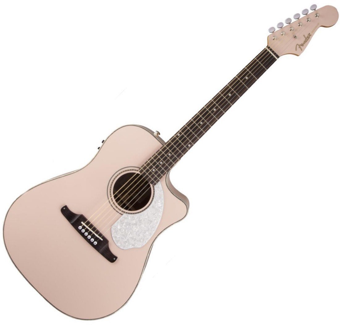 Електро-акустична китара Дреднаут Fender Sonoran SCE Shell Pink