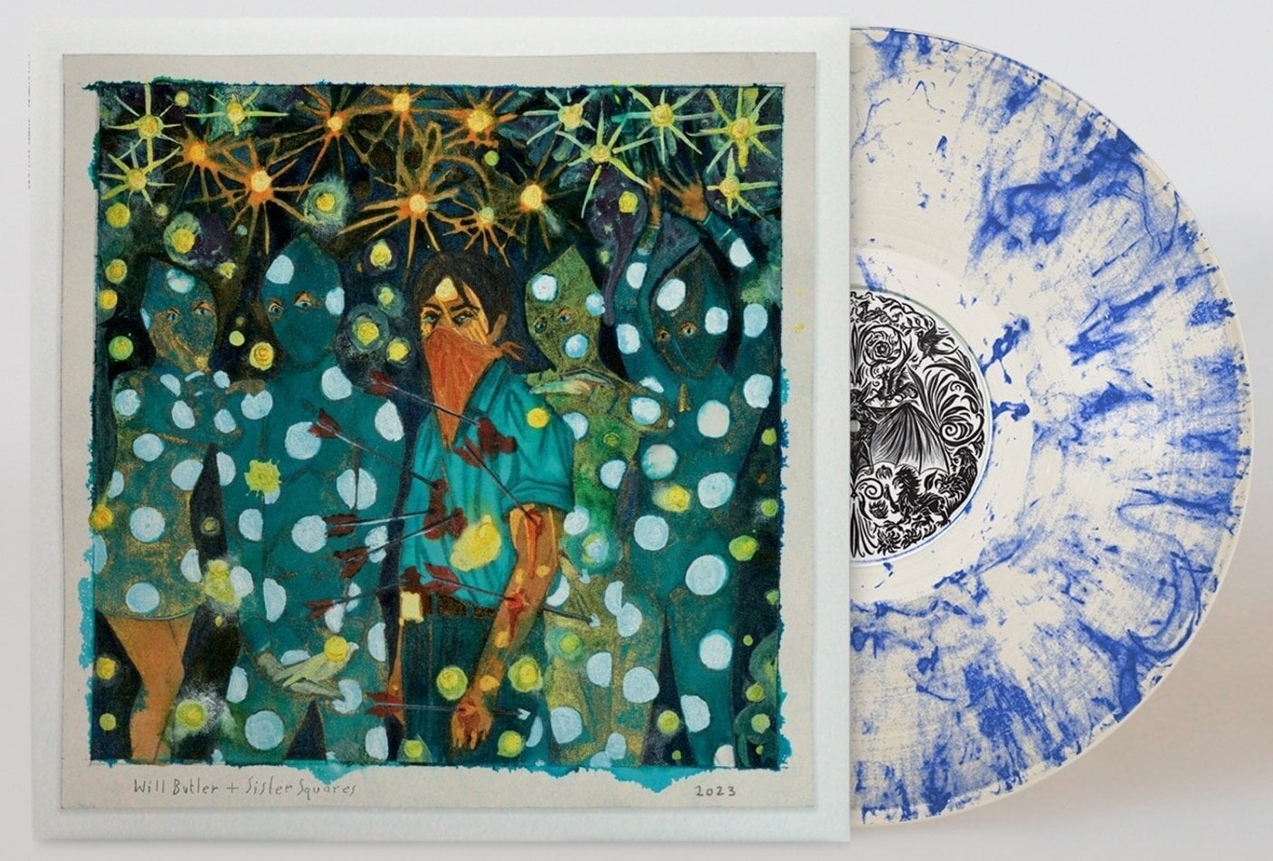 Disco in vinile Will Butler + Sister Squares - Will Butler + Sister Squares (Limited Indie Edition) (Natural with Blue Swirl Coloured) (LP)