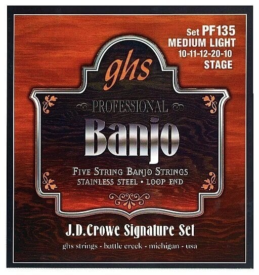 Žice za banjo GHS J.D. Crowe Signature PF135 Žice za banjo