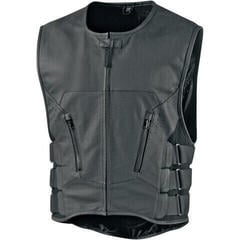 Icon Regulator D3O Stripped Leather Vest Black 2XL/3XL Icon Regulator D3O Stripped Leather Vest Black 2XL/3XL