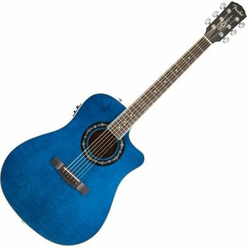 electro-acoustic guitar Fender T bucket 300CE Transparent Blue - 1