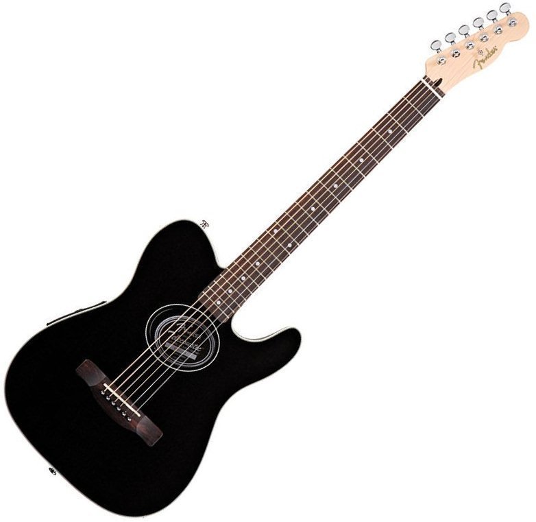 Speciell akustisk-elektrisk gitarr Fender Telecoustic Black