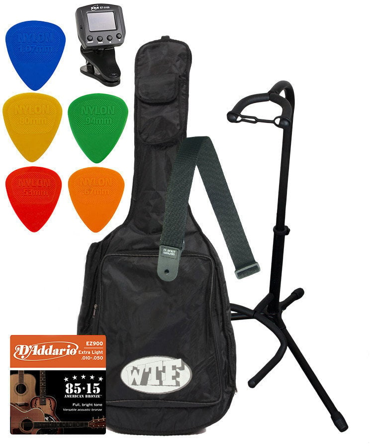 Koffer voor akoestische gitaar Muziker Acoustic Guitar Accessories Pack Koffer voor akoestische gitaar Zwart