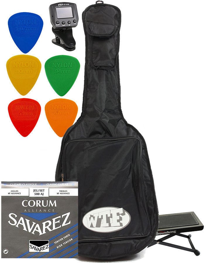 Saco para guitarra clássica Muziker Classic Guitar Accessories Pack Saco para guitarra clássica Preto