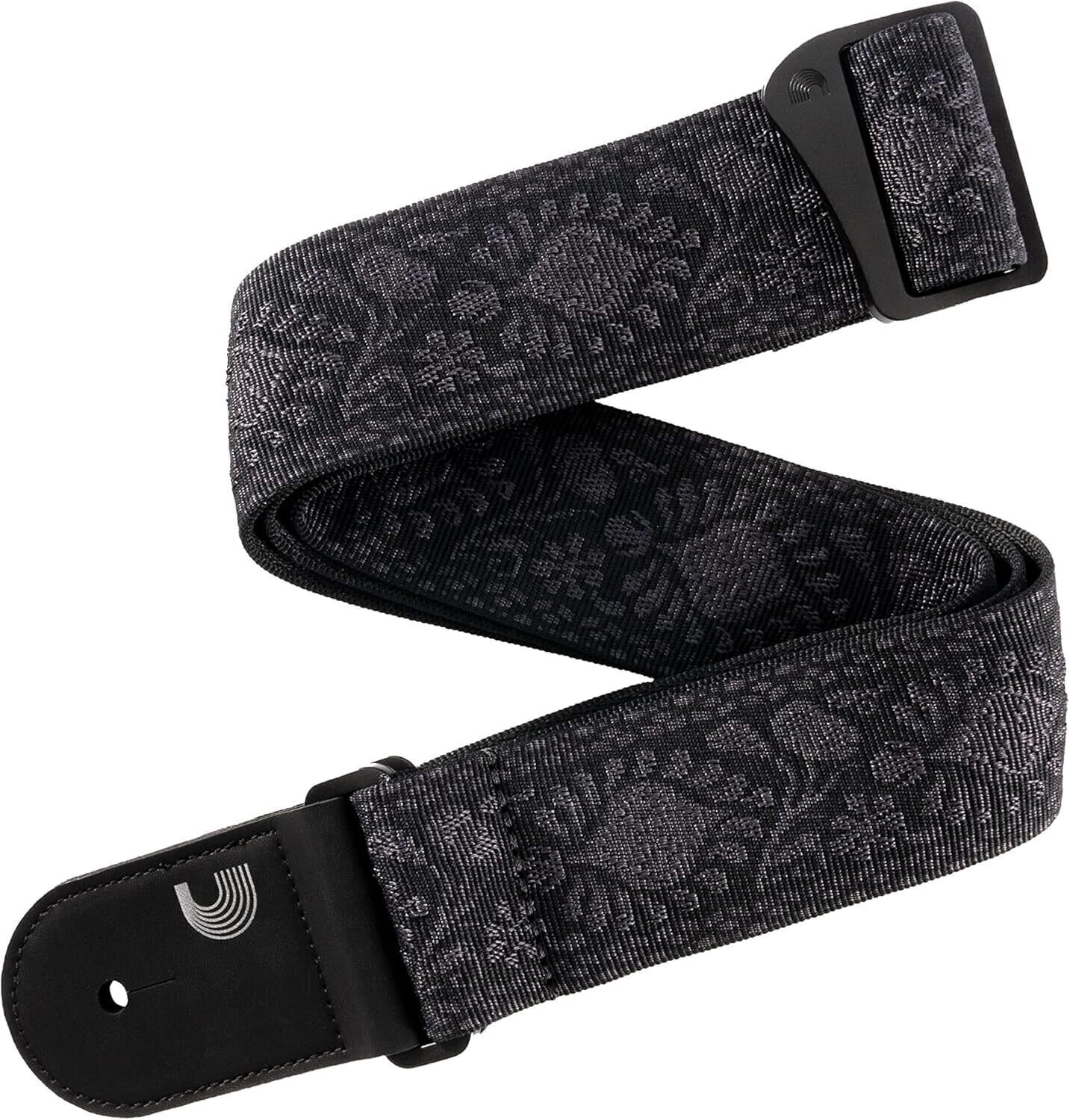 Gitaarriem D'Addario 50TB01 Woven Monterey Black Tubular Gitaarriem