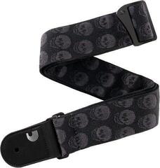 Textil gitár heveder D'Addario 50TB00 Woven Skulls Black Tubular Textil gitár heveder