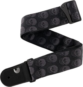 Гітарний ремінь D'Addario 50TB00 Woven Skulls Black Tubular Гітарний ремінь - 1