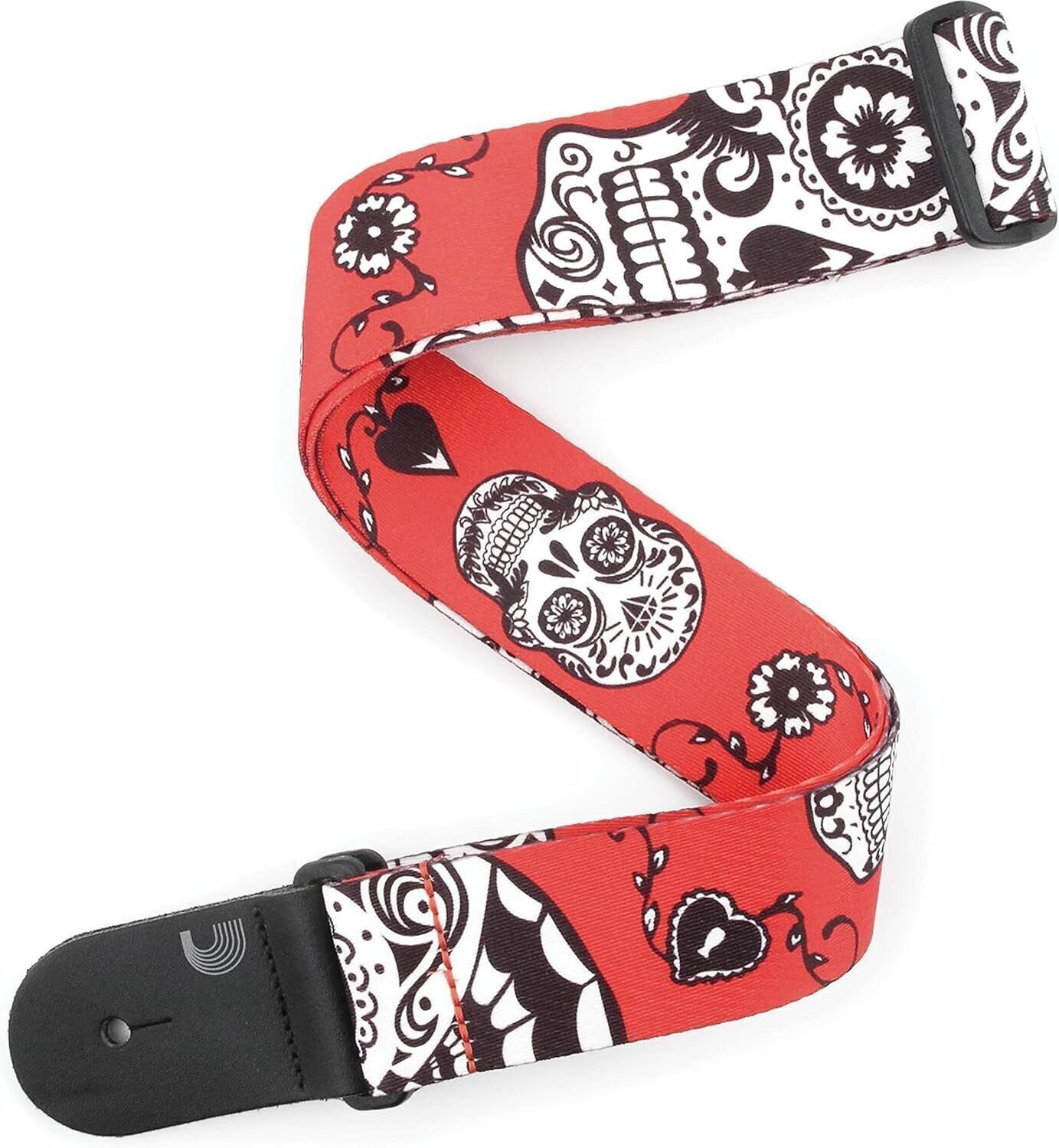Curea de chitară D'Addario P20W1414 Polyester Sugar Skulls Red Curea de chitară