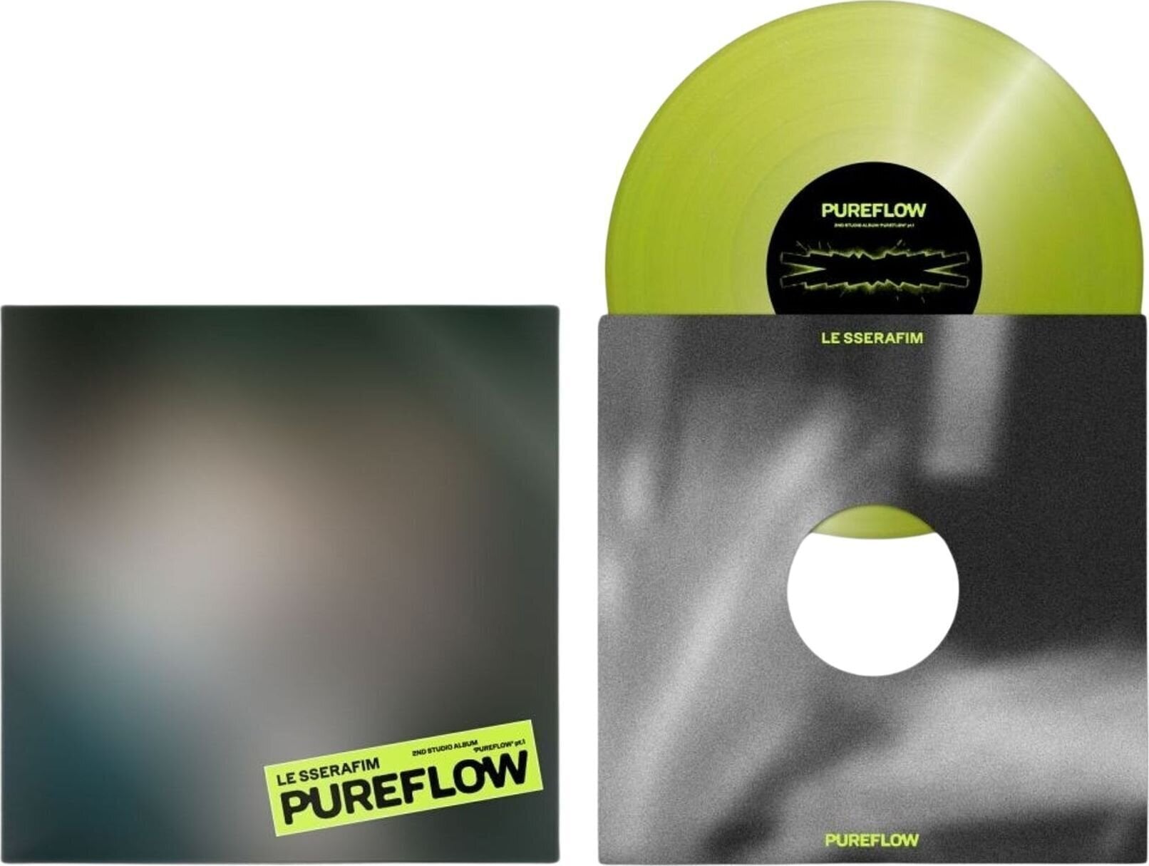 Vinyl Record Le Sserafim - 2nd Studio Album 'Pureflow' Pt.1 (Indie Exclusive) (Electric Yellow Coloured) (LP)