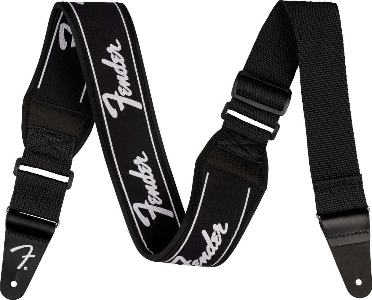 Sangle pour guitare Fender Swell Neoprene Running Logo Black Sangle pour guitare