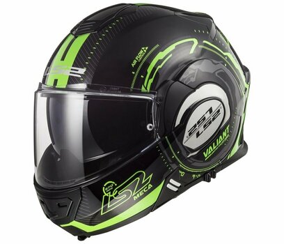 Helmet LS2 FF399 Valiant Nucleus Black Glow Green M Helmet - 1