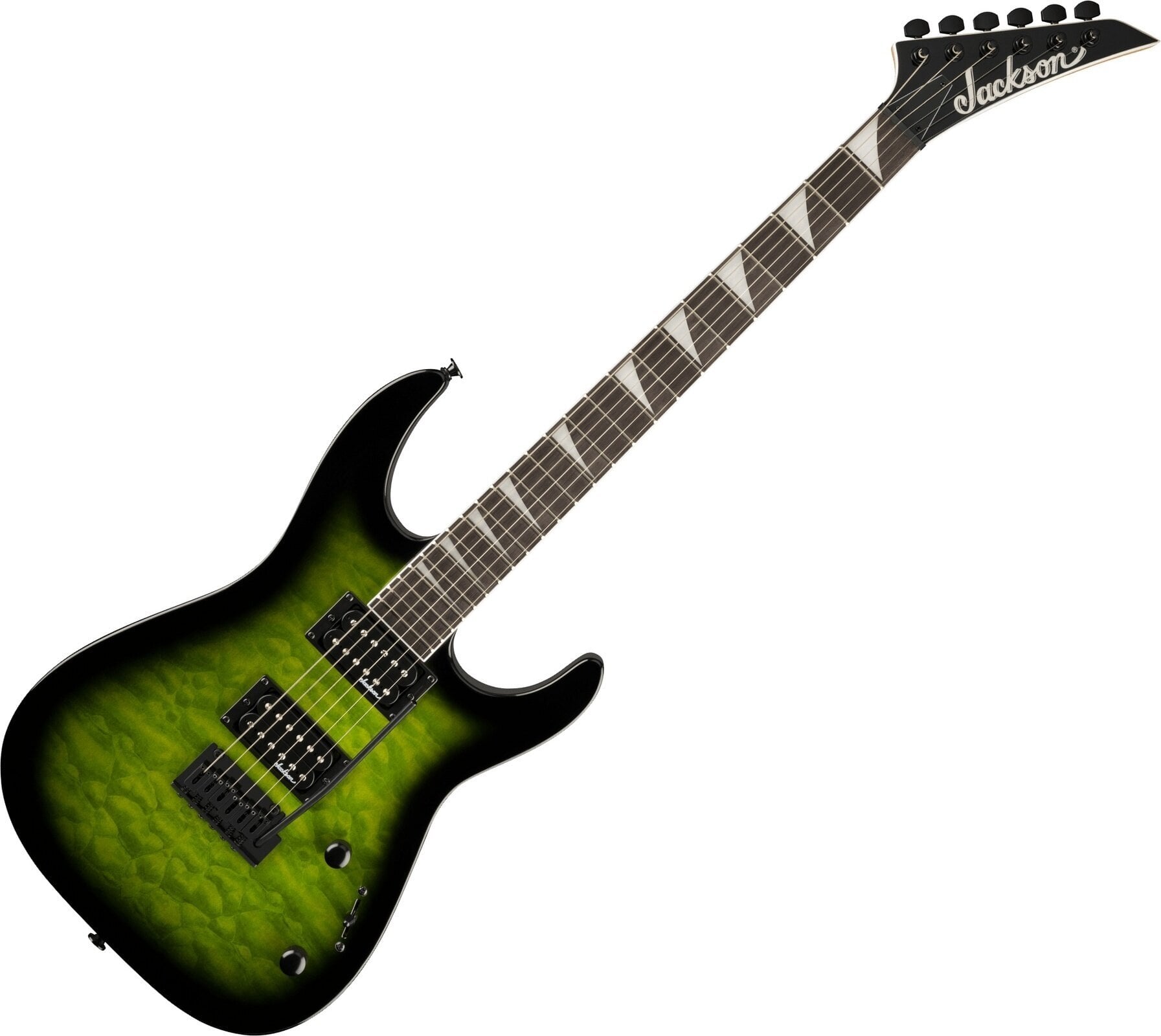 Sähkökitara Jackson JS Series Dinky JS20 DKQ 2PT AH Transparent Green Sähkökitara