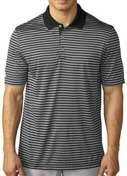 Poloshirt Adidas Adi Tournament Mens Polo Shirt Stripe Black/Grey M - 1