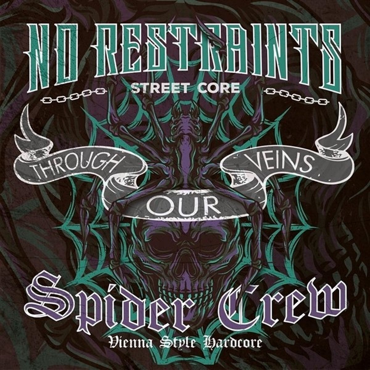 Schallplatte Spider Crew & No Restraints - Through Our Veins (Limited Edition) (7")