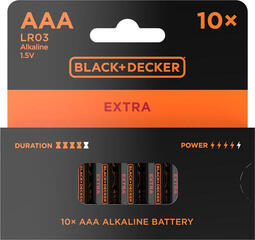 AAA baterije Black+Decker Extra Alkaline 10 AAA baterije