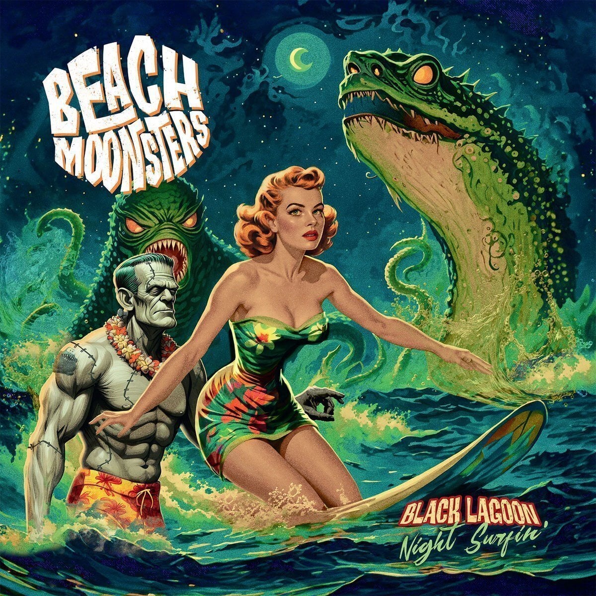 Płyta winylowa Beach Moonsters - Blue Lagoon Night Surfin (LP)