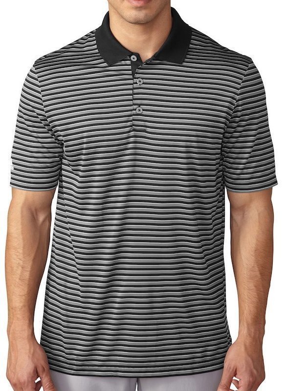 Polo Shirt Adidas Adi Tournament Mens Polo Shirt Stripe Black/Grey XL