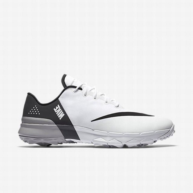 Heren golfschoenen Nike FI Flex Mens Golf Shoes White/Grey/Black US 11,5