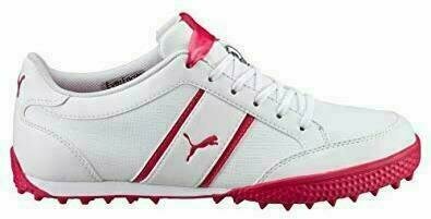 Calçado de golfe para mulher Puma Monolite Cat Womens Golf Shoes White/Rose Red UK 6 - 1