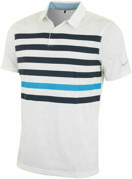 Polo Shirt Nike Transition Dry Stripe Mens Polo Shirt White/Midnight Navy/Flat Silver S - 1