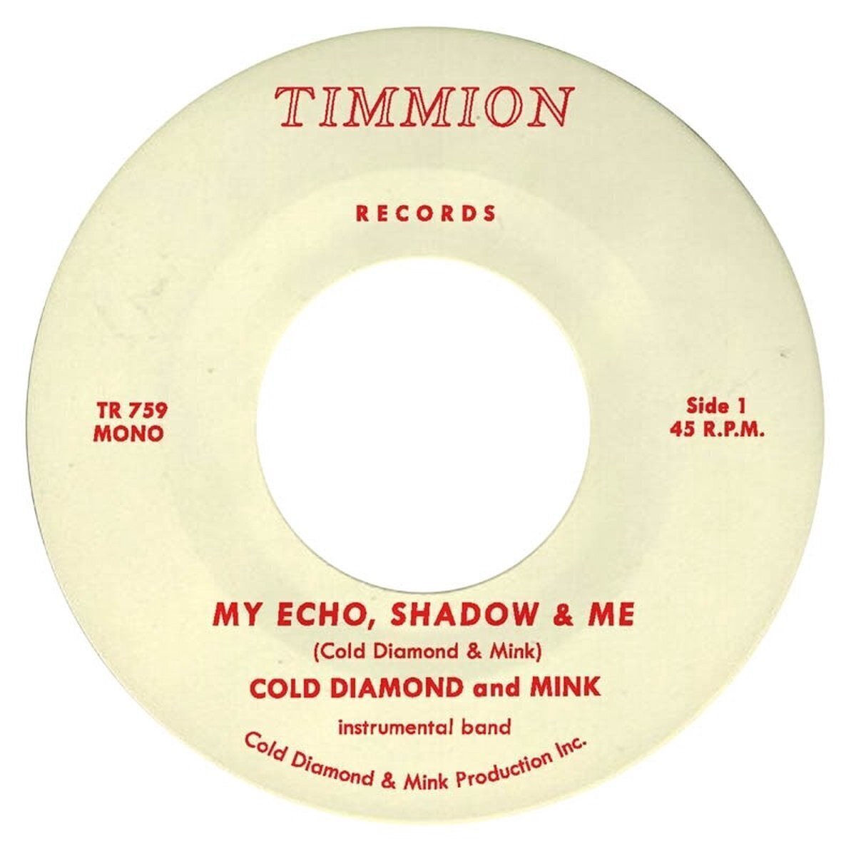 Вінілові платівки Cold Diamond & Mink - My Echo, Shadow & Me / Playing The Fool (7")