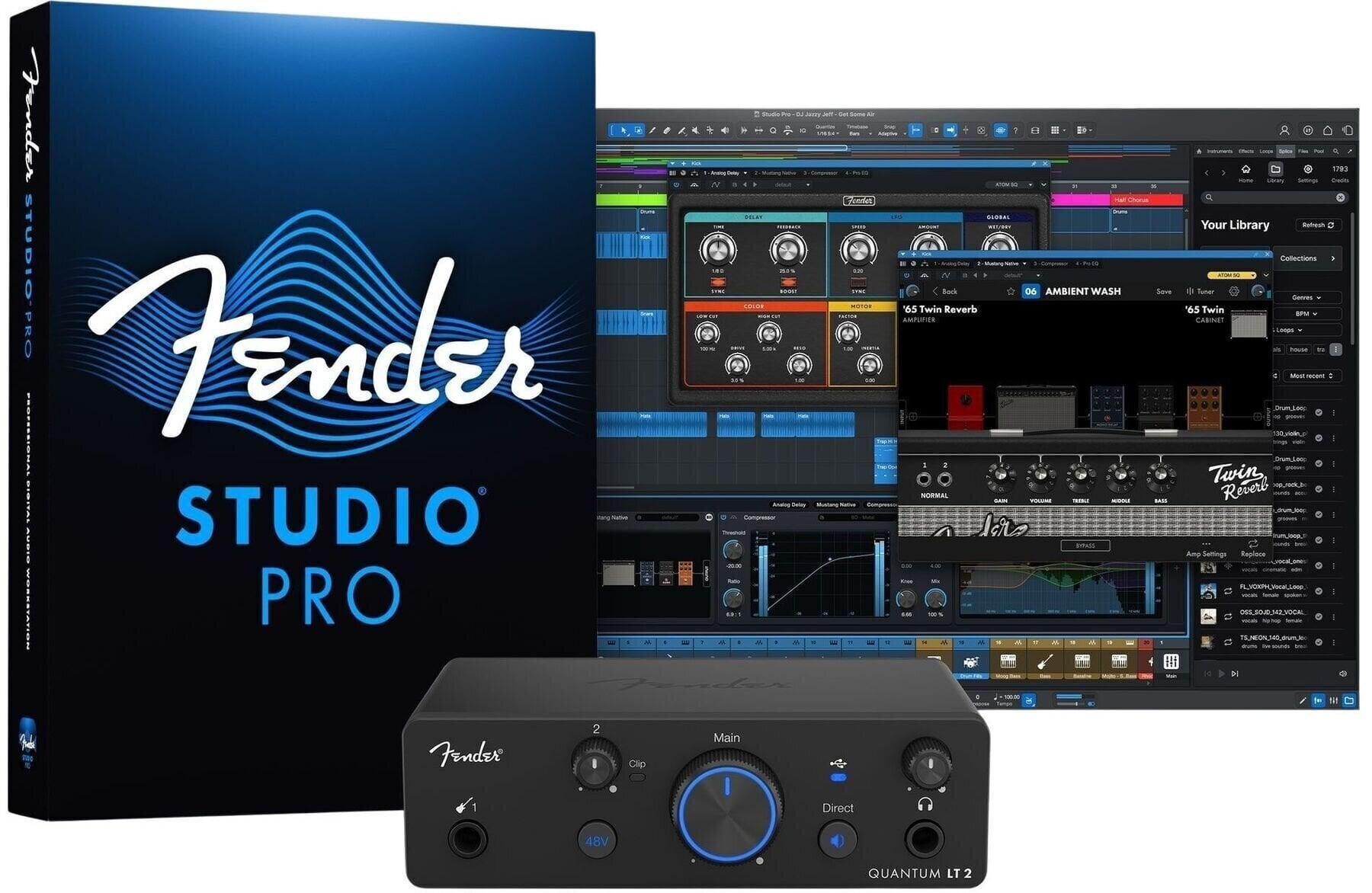 USB-audio-interface - geluidskaart Fender Quantum LT 2 USB-audio-interface - geluidskaart (Als nieuw)
