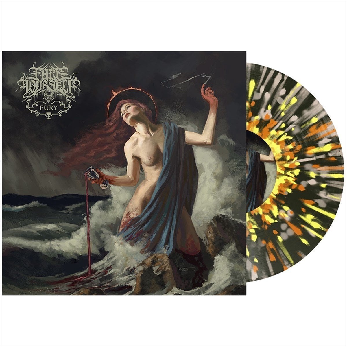 Vinylplade Face Yourself - Fury (Black Ice W/Orange Yellow + Bone Splatter Coloured) (EP)