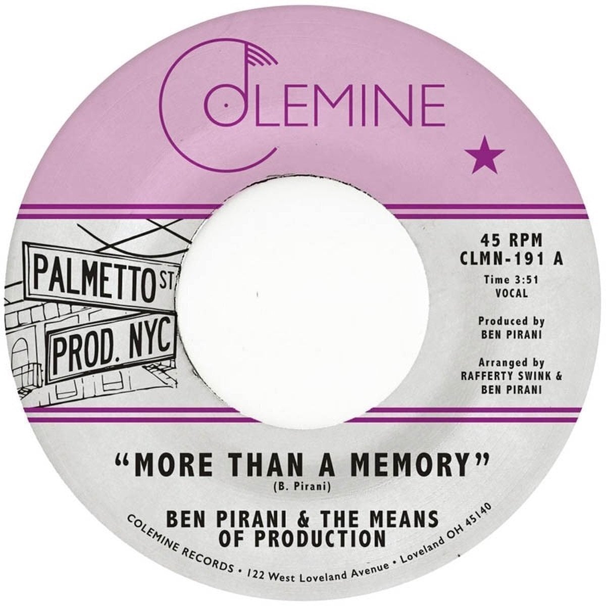 Schallplatte Ben Pirani & The Means of Production - More Than A Memory (Limited Edition) (7")
