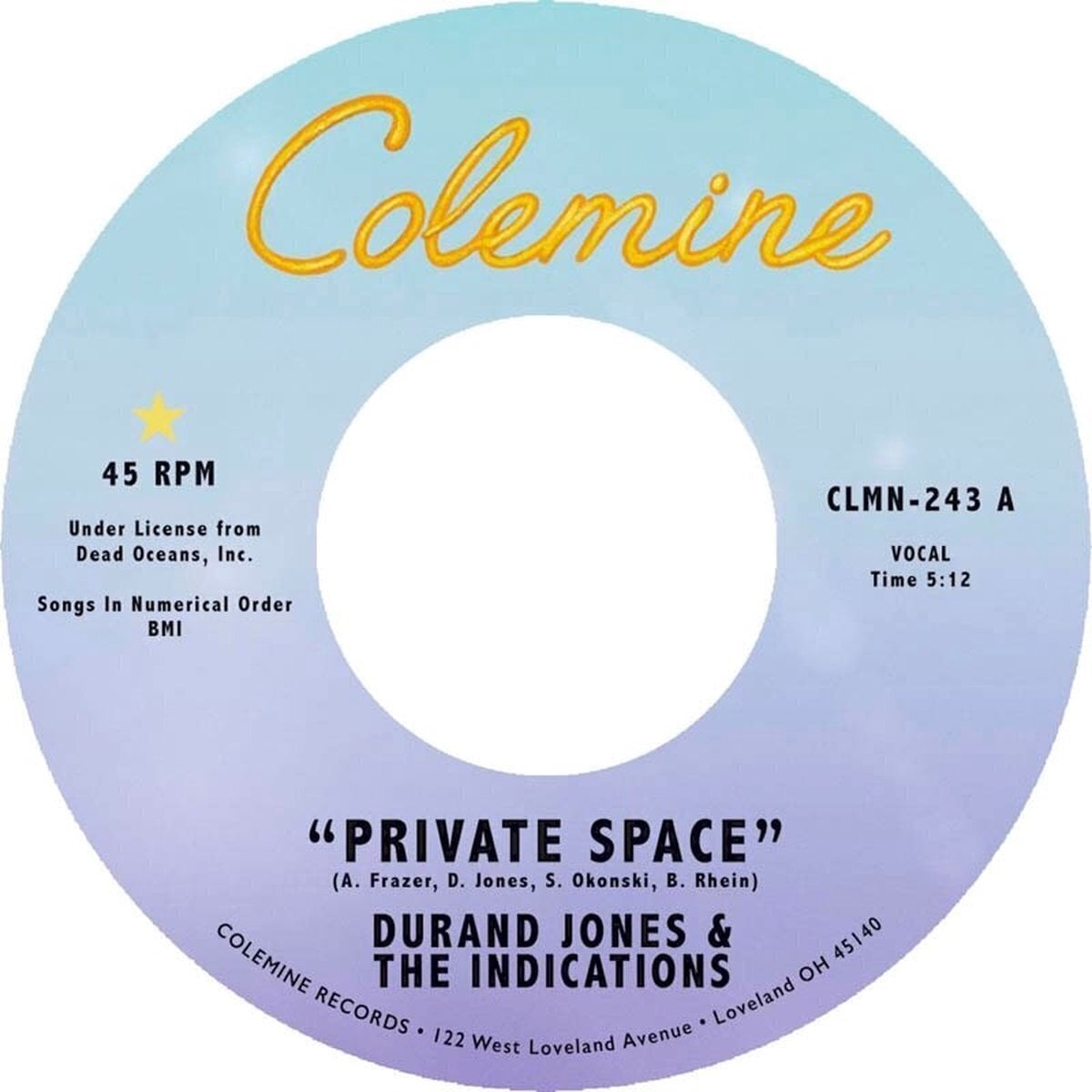 Грамофонна плоча Durand Jones & The Indications - Private Space (Purple Coloured) (7")