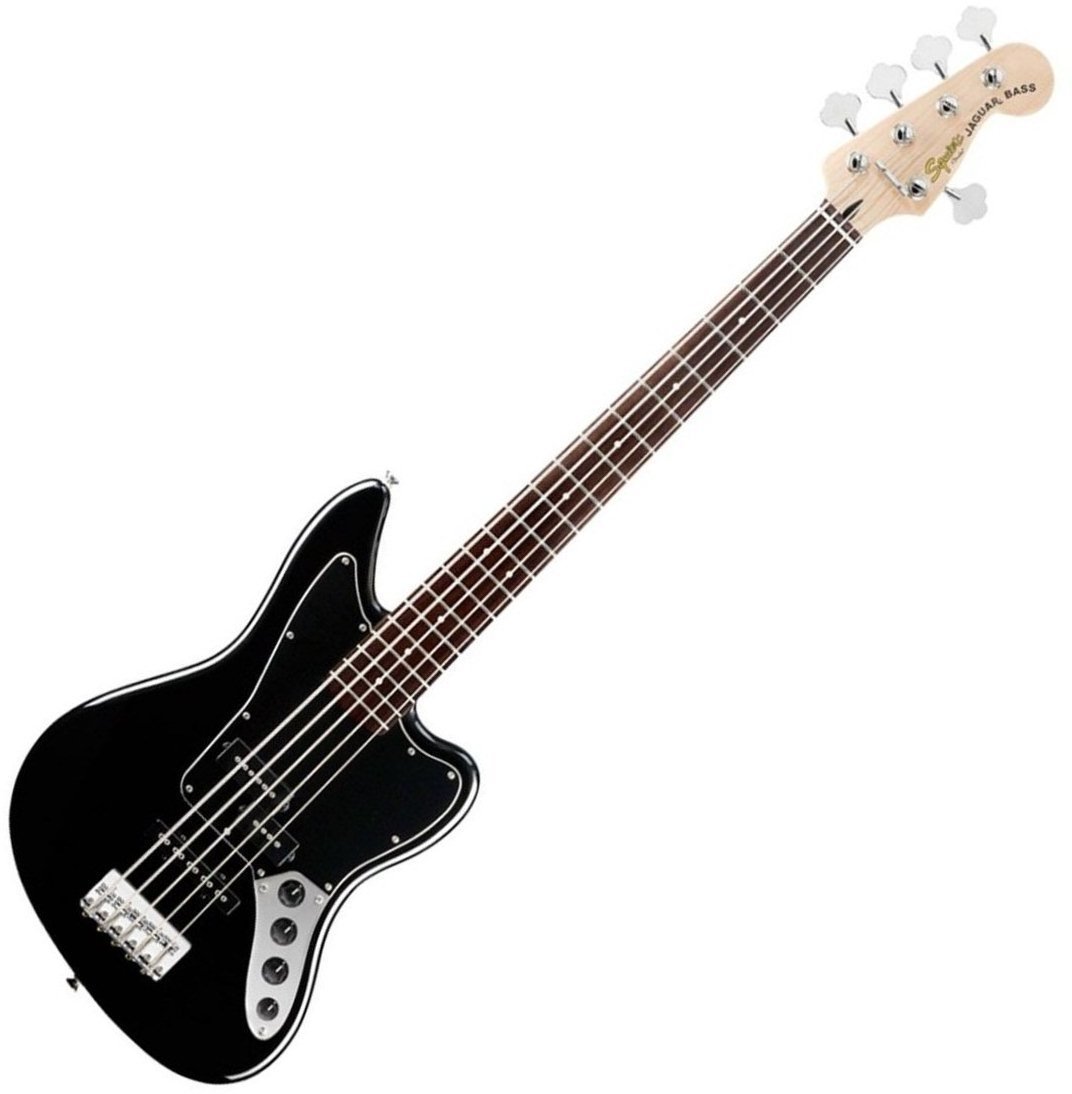 5-saitiger E-Bass, 5-Saiter E-Bass Fender Squier Vintage Modified Jaguar Bass V Special 5 String Black