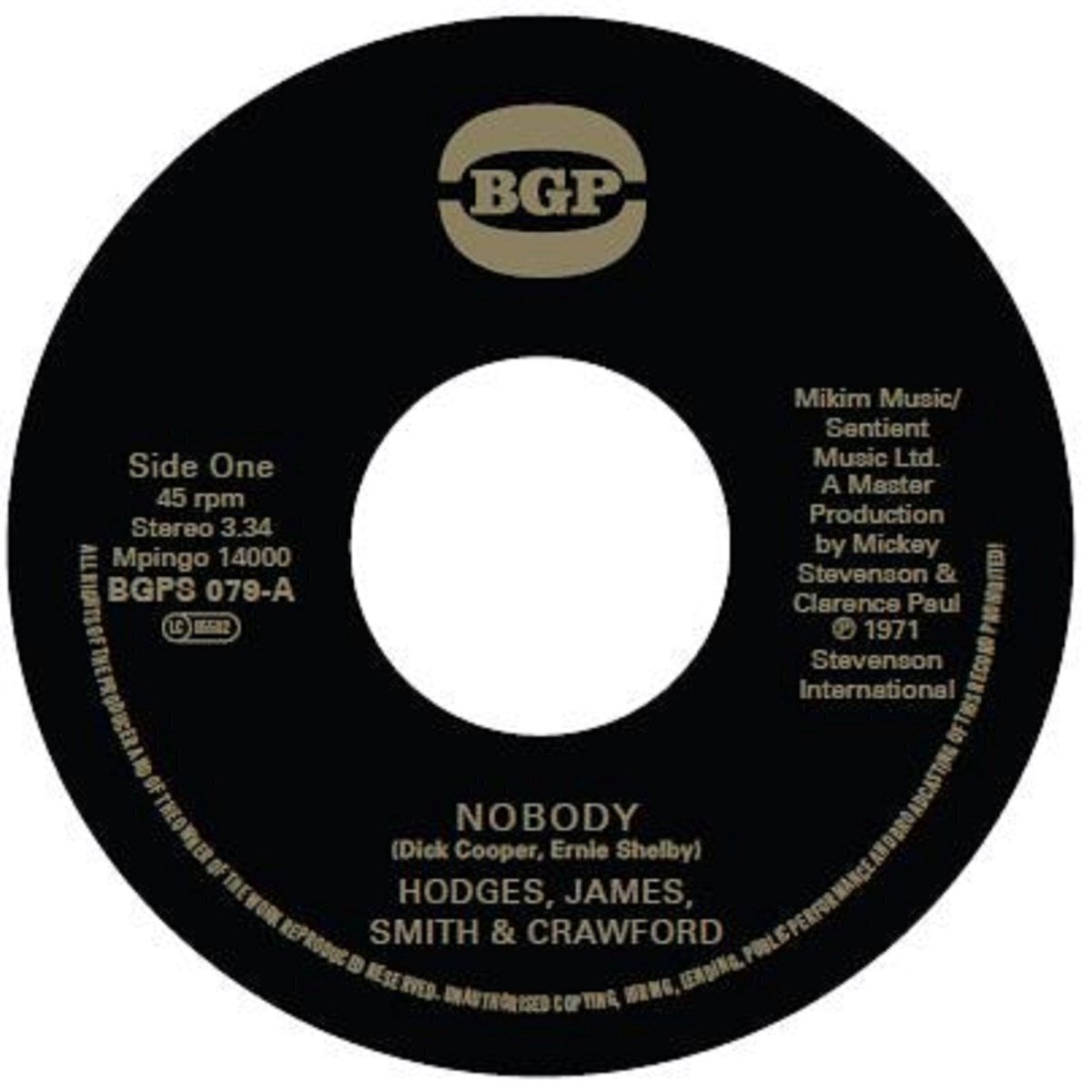 Грамофонна плоча Hodges, James, Smith & Crawford - Nobody (LP)