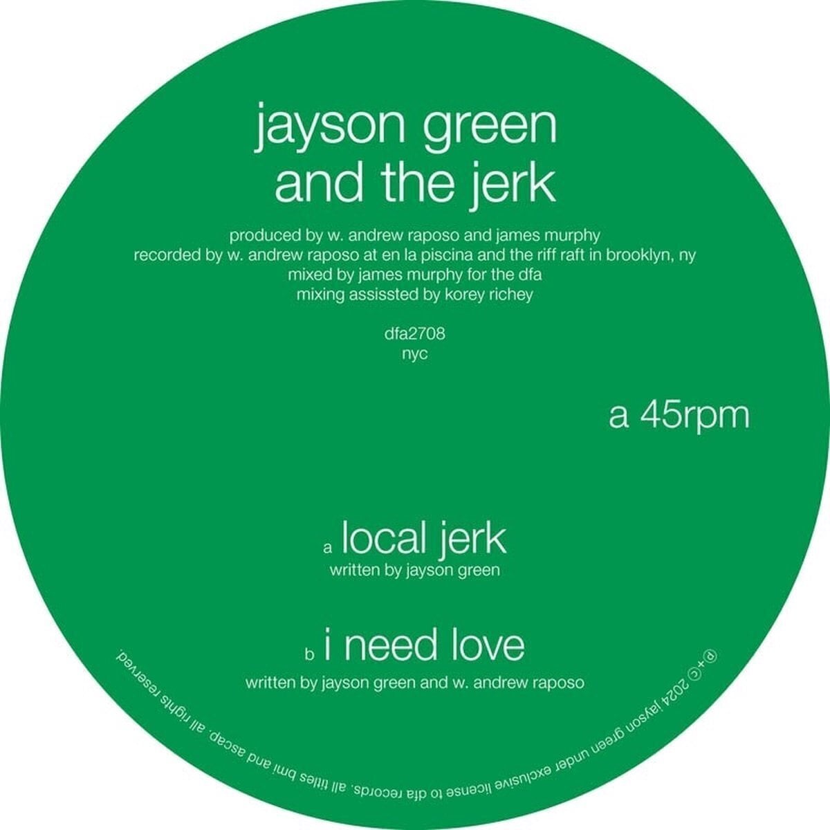 Disque vinyle Jayson Green and the Jerk - Local Jerk / I Need Love (LP)