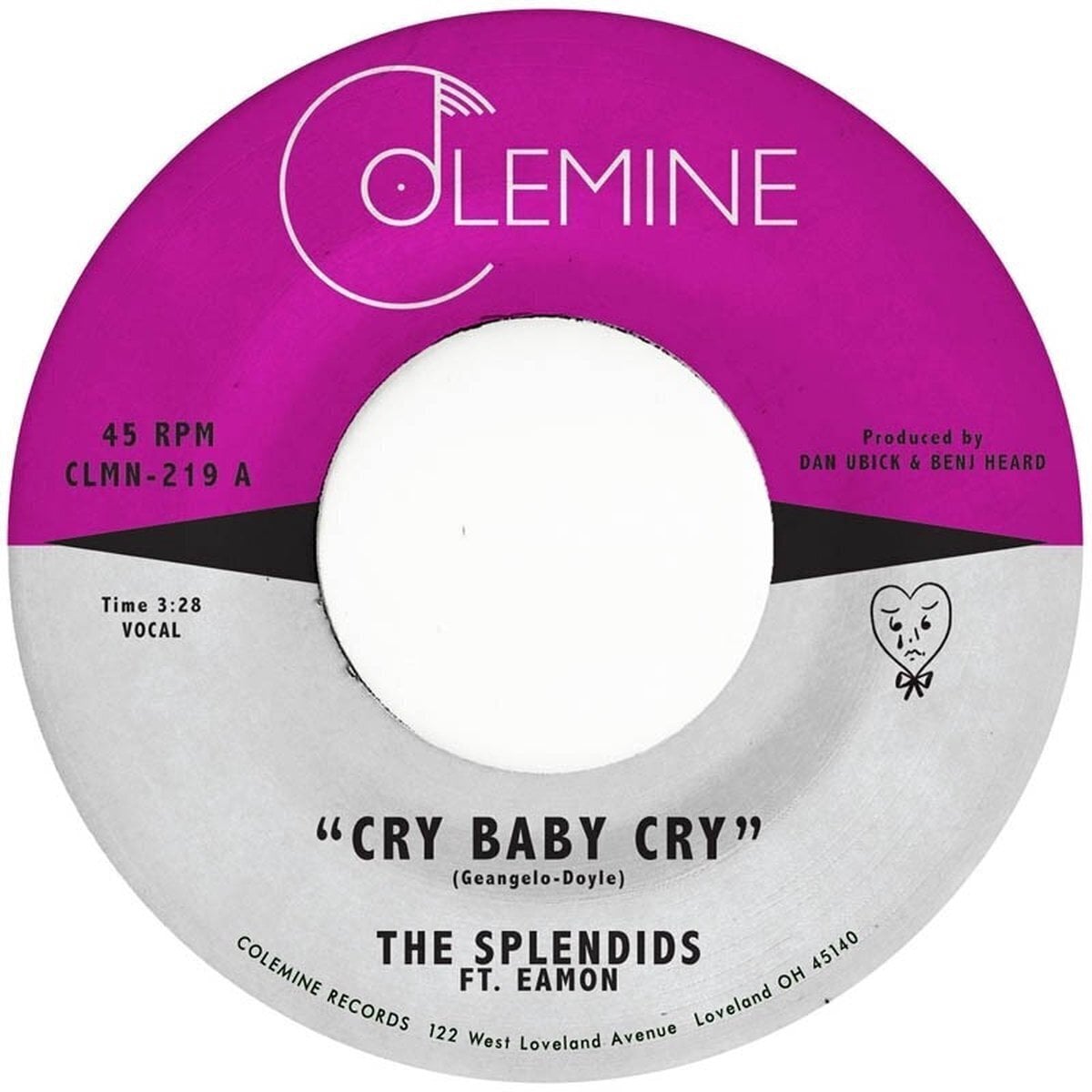 Schallplatte The Splendids - Cry Baby Cry / Blame My Heart (7")