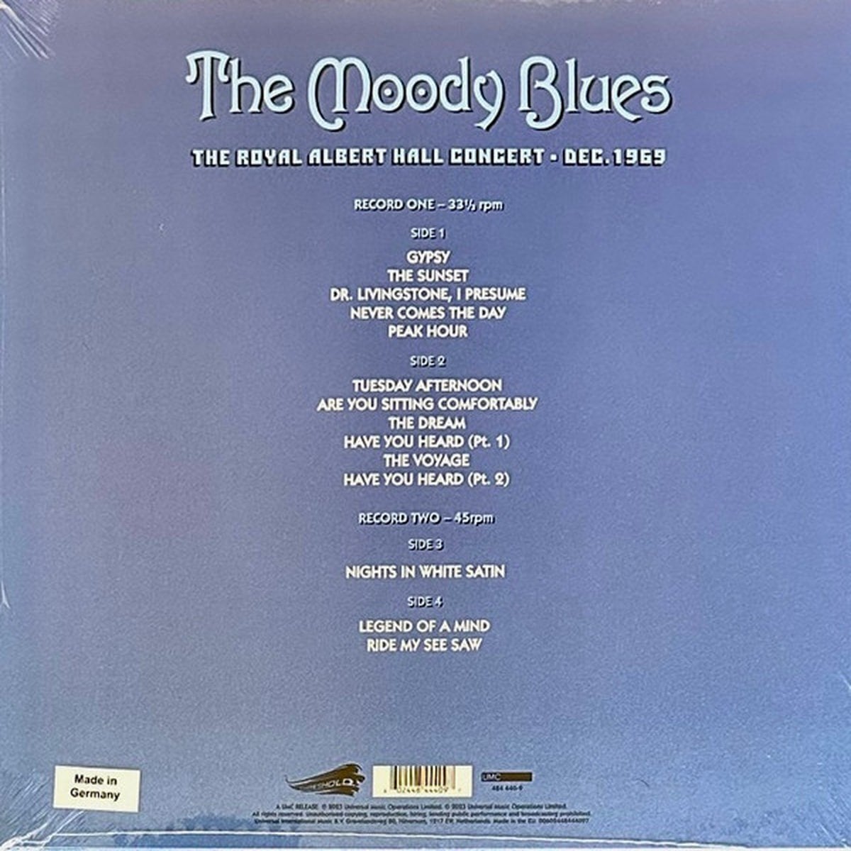 Vinyl Record The Moody Blues - The Royal Albert Hall Concert - Dec. 1969 (Stereo Mix) (2 LP)