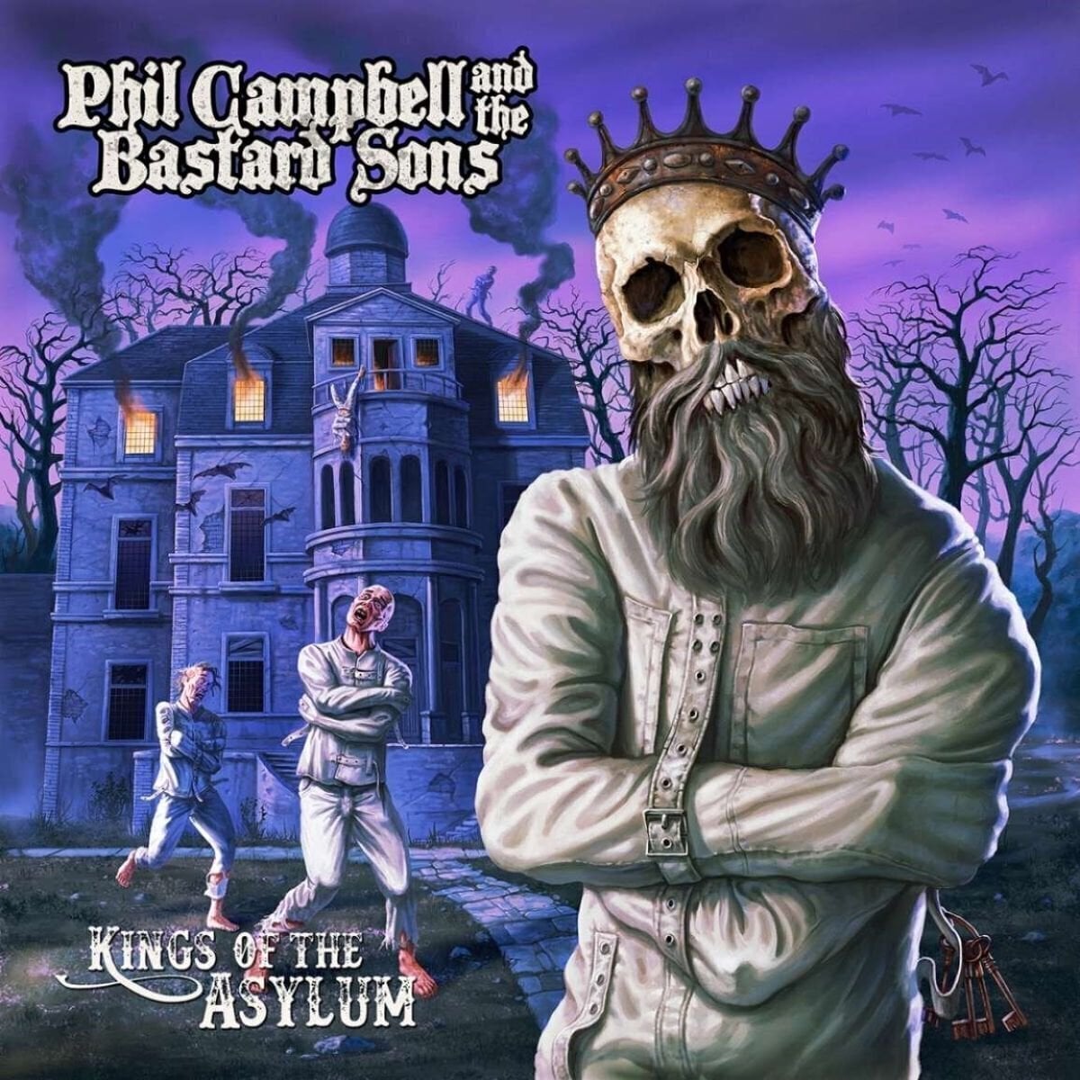 Disco in vinile Phil Campbell & The Bastard Sons - King Of The Asylum (Limited Edition) (White /Purple Marbled Coloured) (LP)