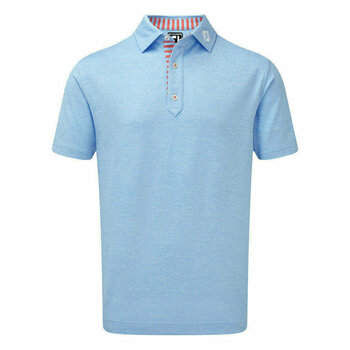 Chemise polo Footjoy Stretch Heather Pique with Stripe Trim Polo Golf Homme Caribbean M - 1