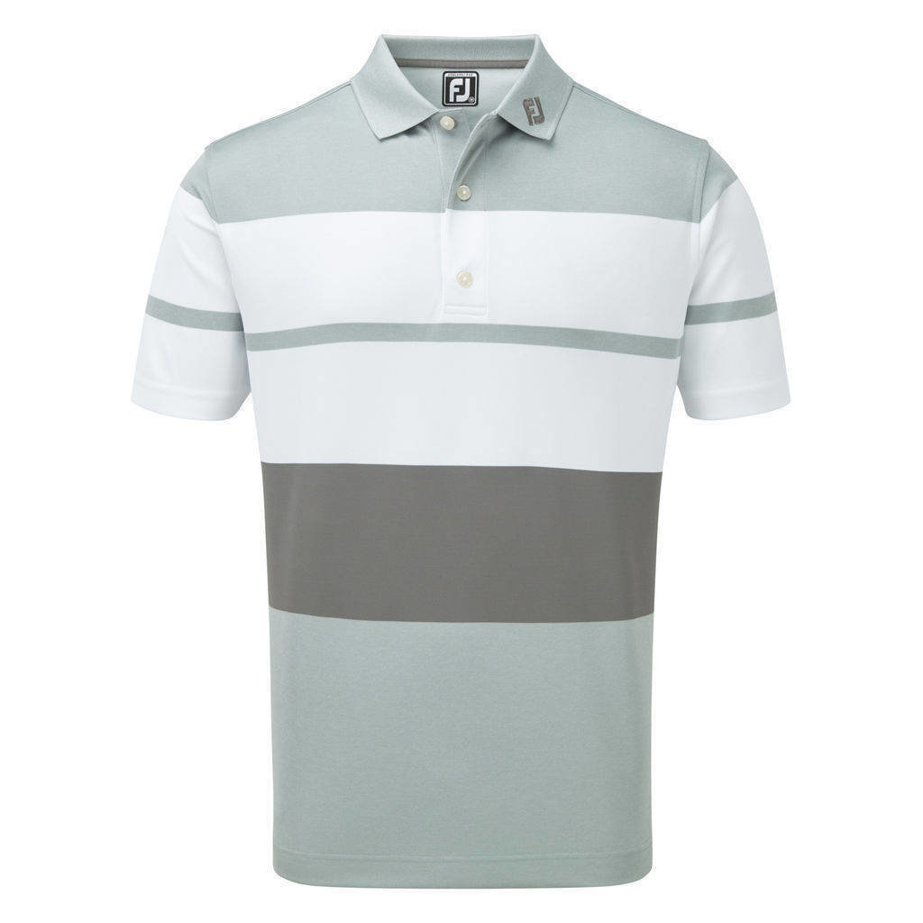 Риза за поло Footjoy Colour Block Smooth Grey/White/Granite L