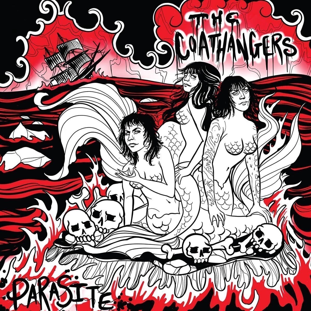 LP The Coathangers - Parasite (Limited Edition) (Hand Painted Cover Sea Green Coloured) (EP)