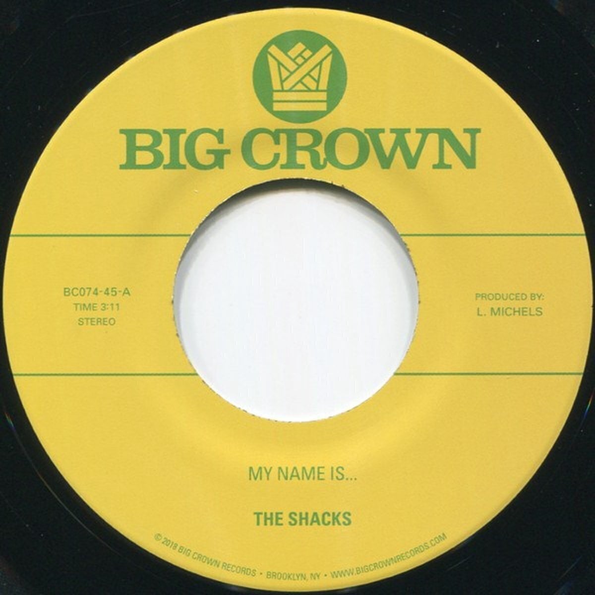 Disque vinyle The Shacks - My Name Is... / Sand Song (7")