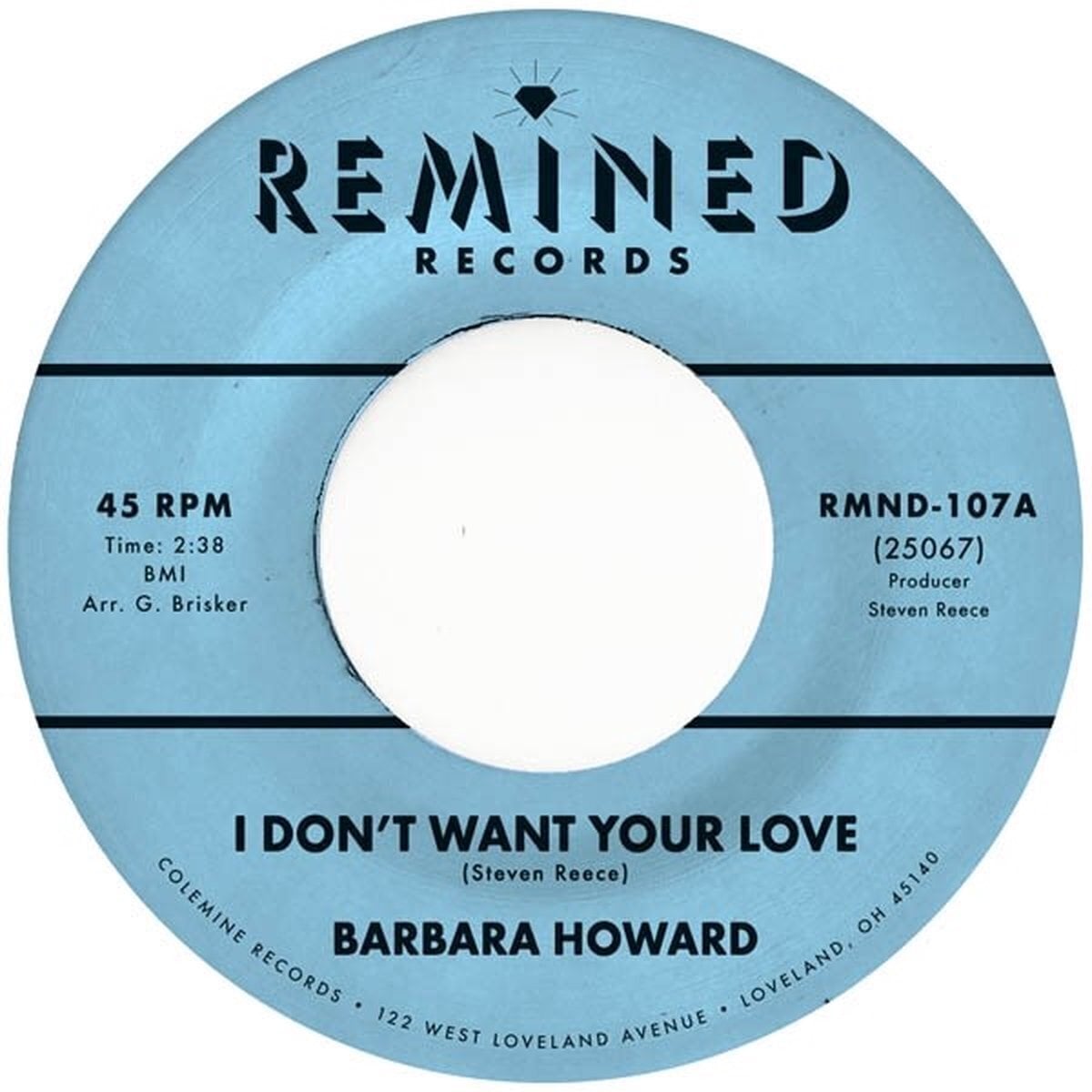 Vinyl Record Barbara Howard - I Don't Want Your Love / The Man Above (Limited Edition) (7")