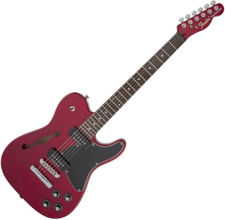 Elektrisk guitar Fender Jim Adkins JA-90 Telecaster Thinline IL Crimson Red Transparent
